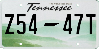 TN license plate Z5447T