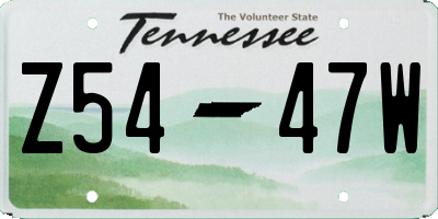 TN license plate Z5447W