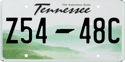 TN license plate Z5448C