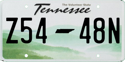 TN license plate Z5448N