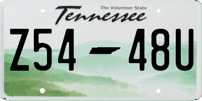 TN license plate Z5448U