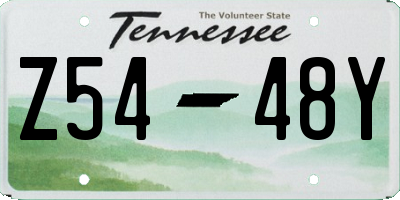 TN license plate Z5448Y