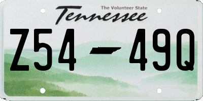 TN license plate Z5449Q