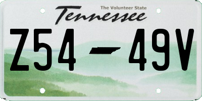 TN license plate Z5449V