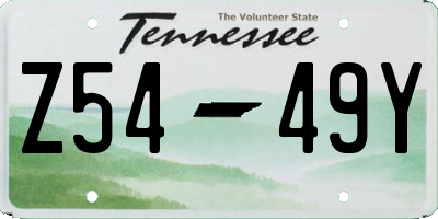 TN license plate Z5449Y