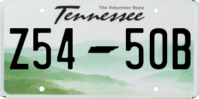 TN license plate Z5450B