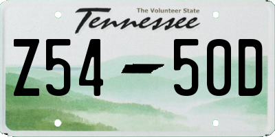 TN license plate Z5450D