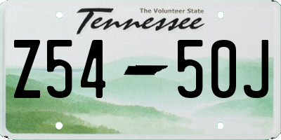 TN license plate Z5450J