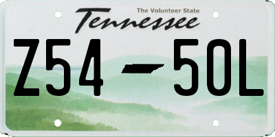 TN license plate Z5450L