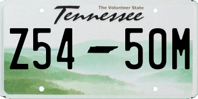 TN license plate Z5450M