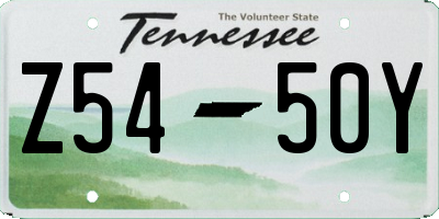 TN license plate Z5450Y