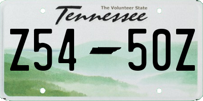 TN license plate Z5450Z