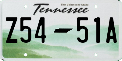 TN license plate Z5451A