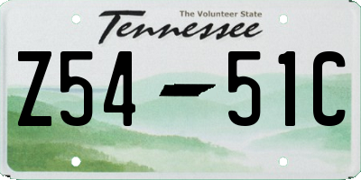 TN license plate Z5451C