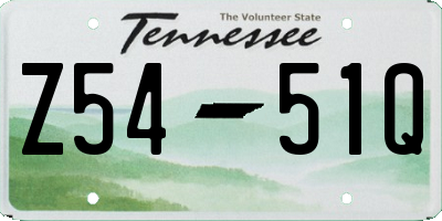 TN license plate Z5451Q