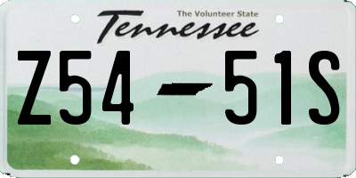 TN license plate Z5451S
