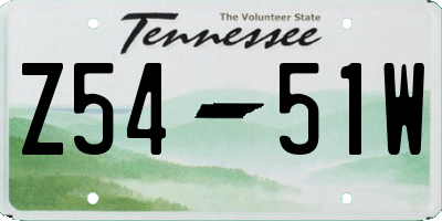 TN license plate Z5451W