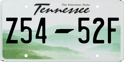 TN license plate Z5452F