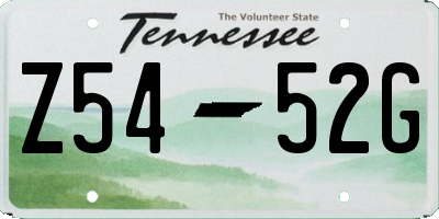 TN license plate Z5452G