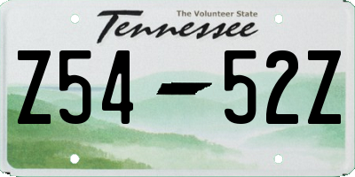 TN license plate Z5452Z