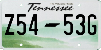 TN license plate Z5453G