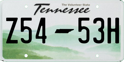 TN license plate Z5453H