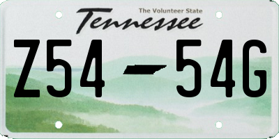 TN license plate Z5454G