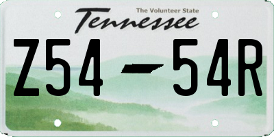 TN license plate Z5454R