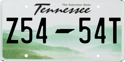 TN license plate Z5454T