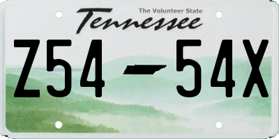 TN license plate Z5454X