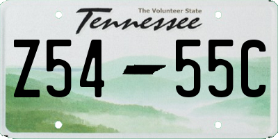 TN license plate Z5455C