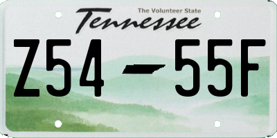 TN license plate Z5455F