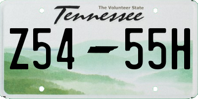 TN license plate Z5455H