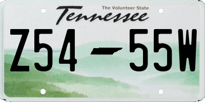 TN license plate Z5455W