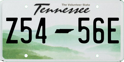 TN license plate Z5456E