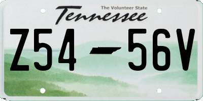 TN license plate Z5456V