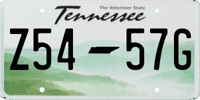 TN license plate Z5457G