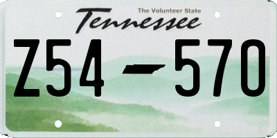TN license plate Z5457O