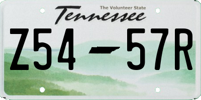 TN license plate Z5457R