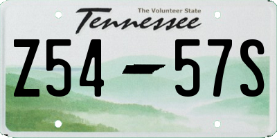 TN license plate Z5457S