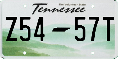 TN license plate Z5457T