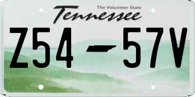 TN license plate Z5457V