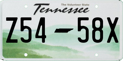 TN license plate Z5458X
