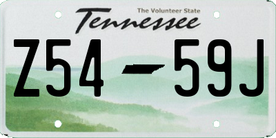 TN license plate Z5459J