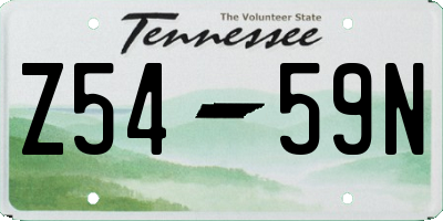 TN license plate Z5459N