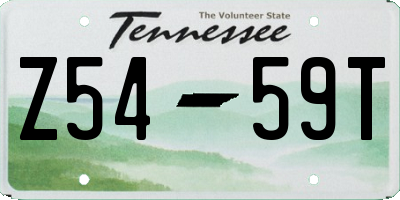 TN license plate Z5459T