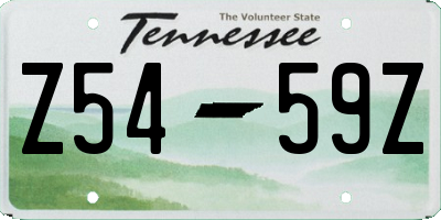TN license plate Z5459Z