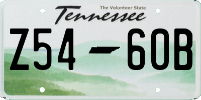 TN license plate Z5460B