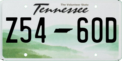 TN license plate Z5460D