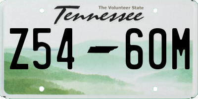 TN license plate Z5460M